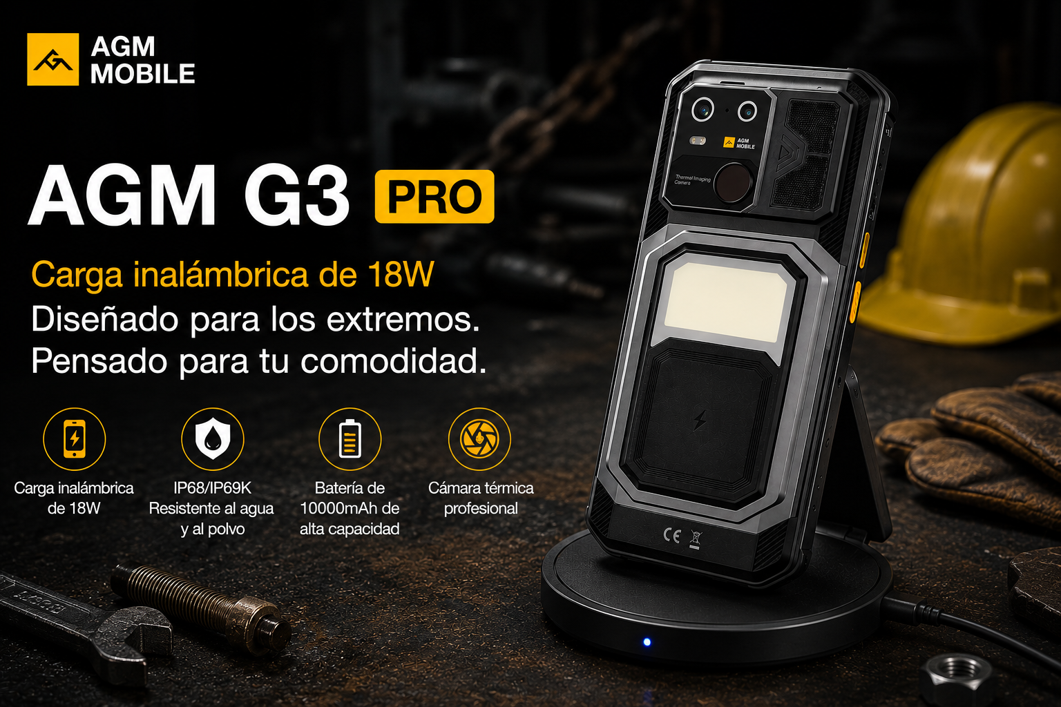AGM G3 PRO revoluciona los smartphones rugerizados con carga inalámbrica de 18W