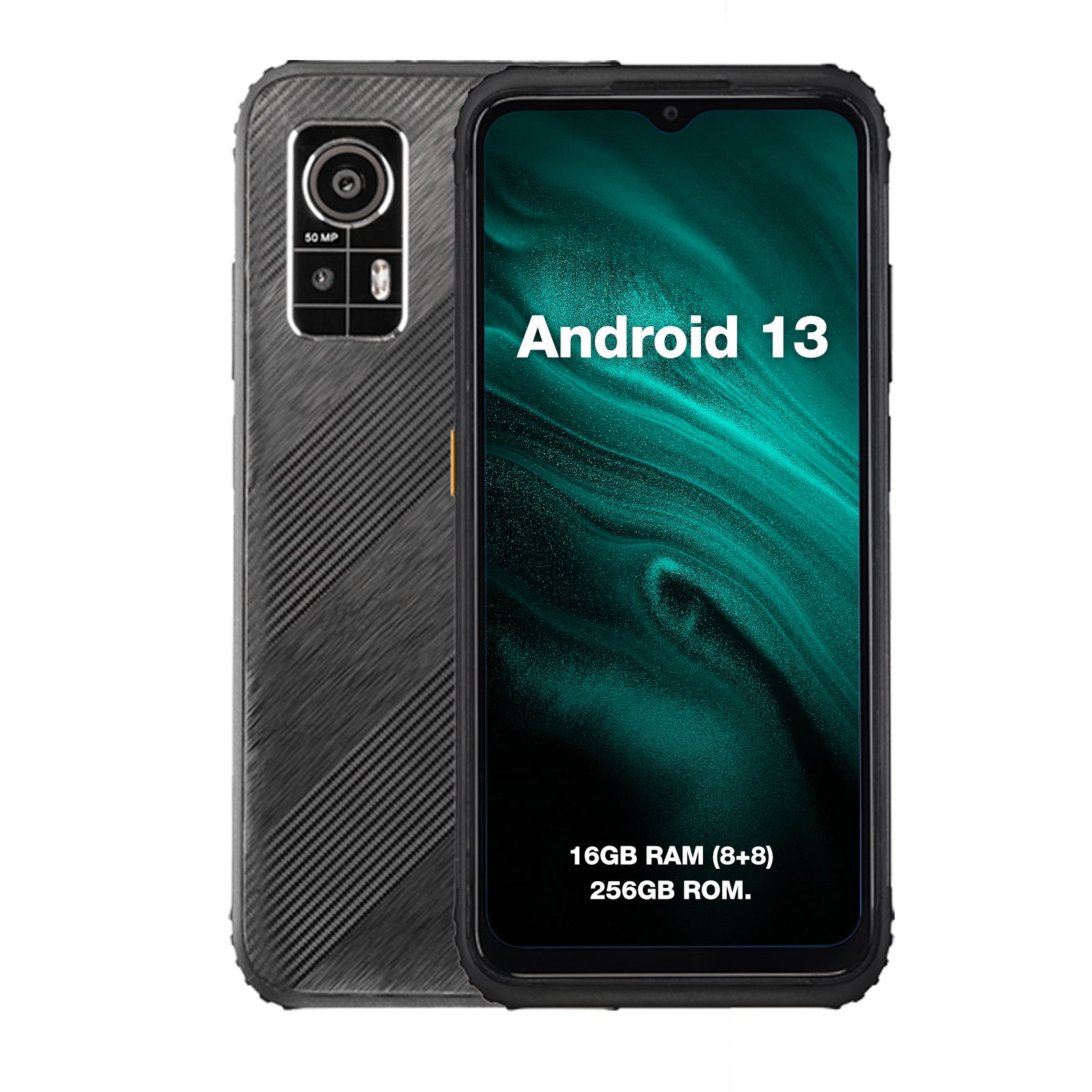 AGM H6 | Ultra-Fino| Rugerizado | Pantalla de 6.56 pulgadas a 90Hz | 8 GB de RAM + 8 GB de RAM Virtual Expandida + 256GB ROM | Android 13