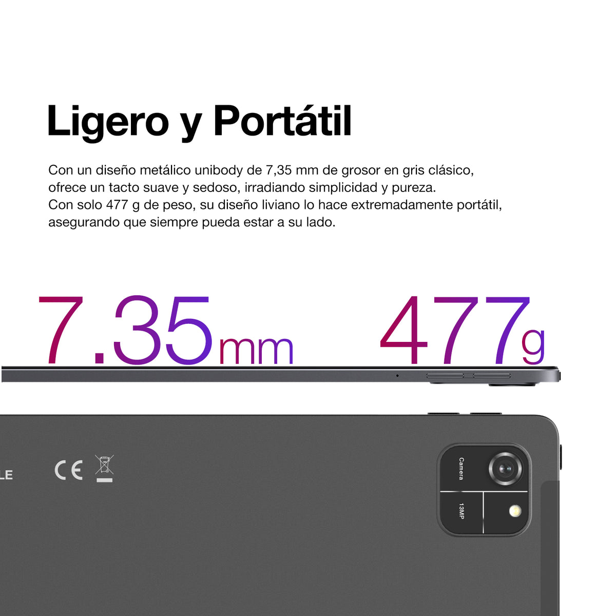 AGM PAD T1|Ultra ligero|Pantalla 11" FHD+|Procesador Octa-Core T606|Dual SIM 4G|Android 14|Batería de 7000 mAh