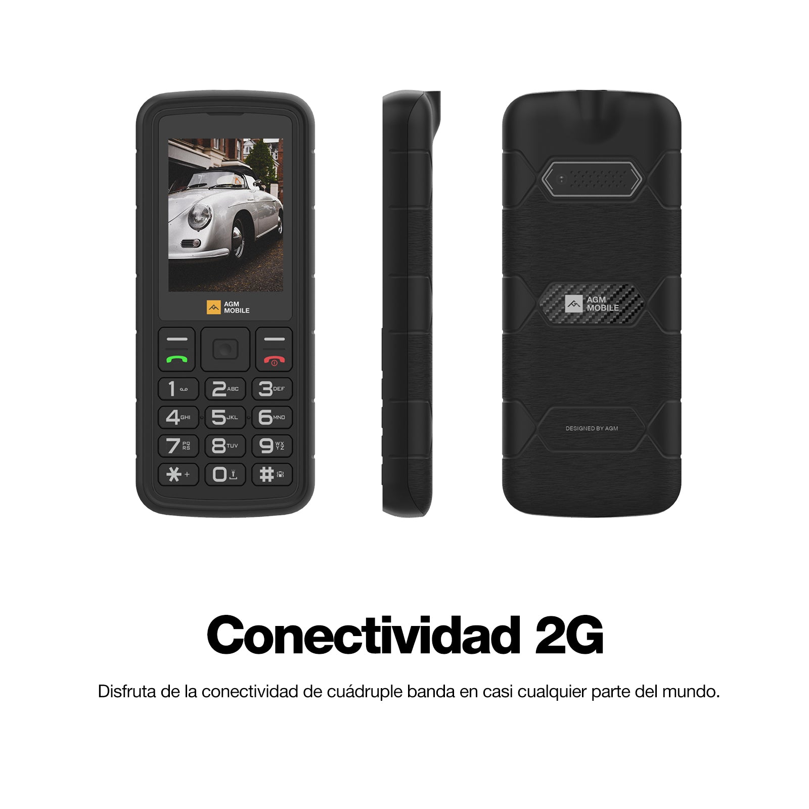 AGM M9 | Resistente | 4G | Ergonómico | Fácil de usar | Marcación rápida | Doble SIM