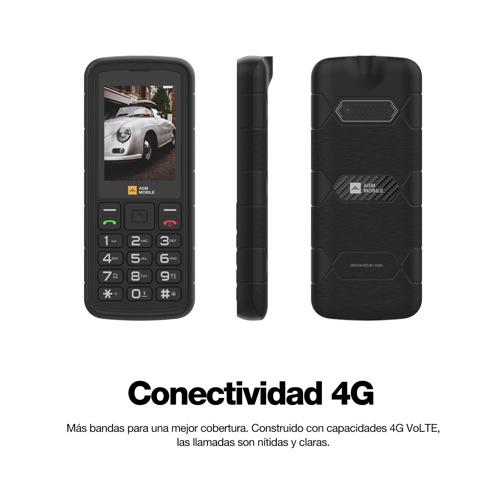 AGM M9 | Resistente | 4G | Ergonómico | Fácil de usar | Marcación rápida | Doble SIM