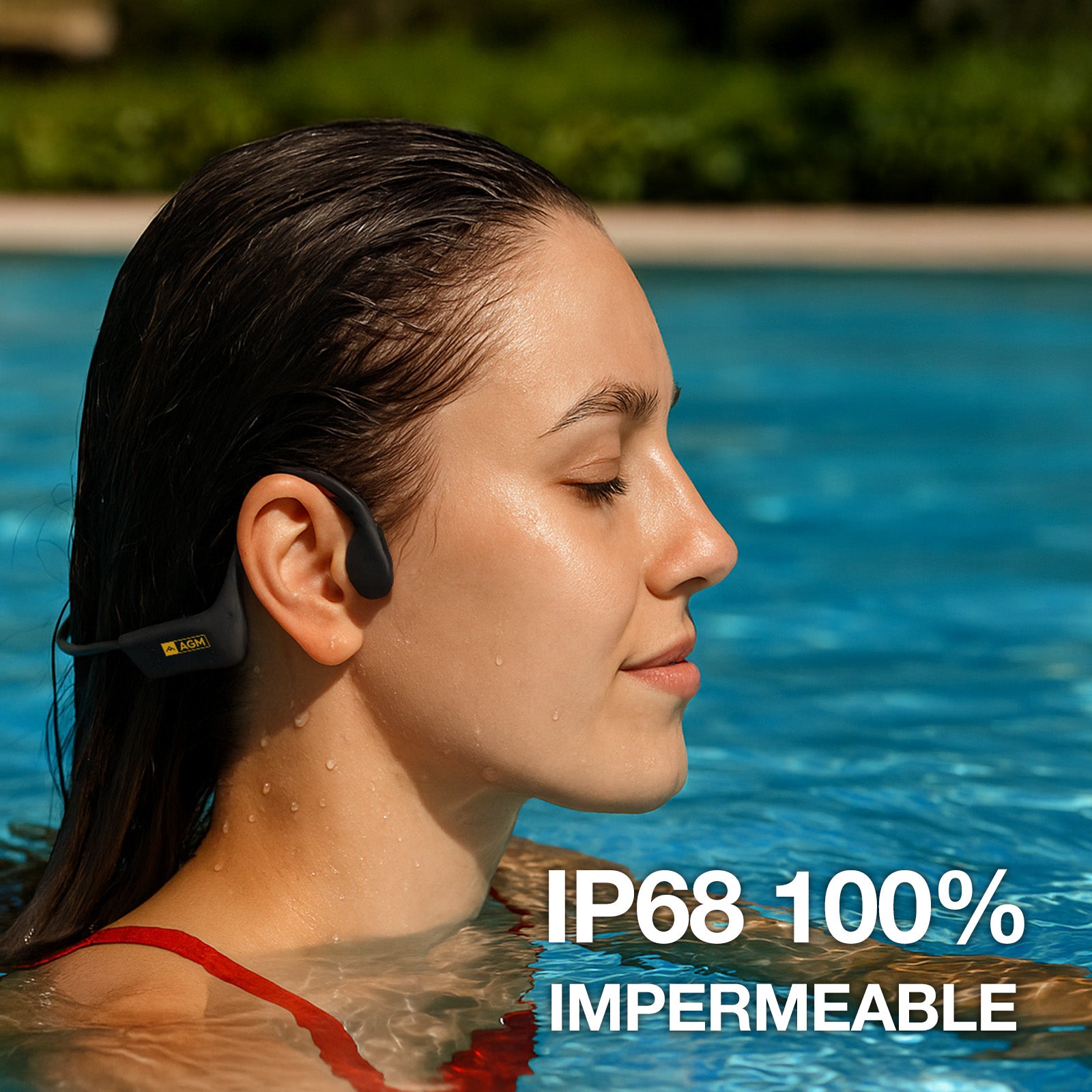 AGM Motion buds | IP68 Resistente al agua | Auriculares para entrenamiento de natación | Auriculares Bluetooth | Auriculares inalámbricos de conducción ósea