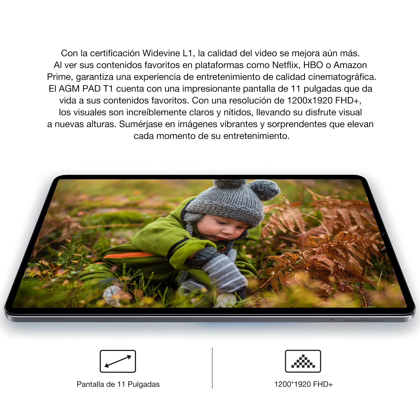 AGM PAD T1|Ultra ligero|Pantalla 11" FHD+|Procesador Octa-Core T606|Dual SIM 4G|Android 14|Batería de 7000 mAh