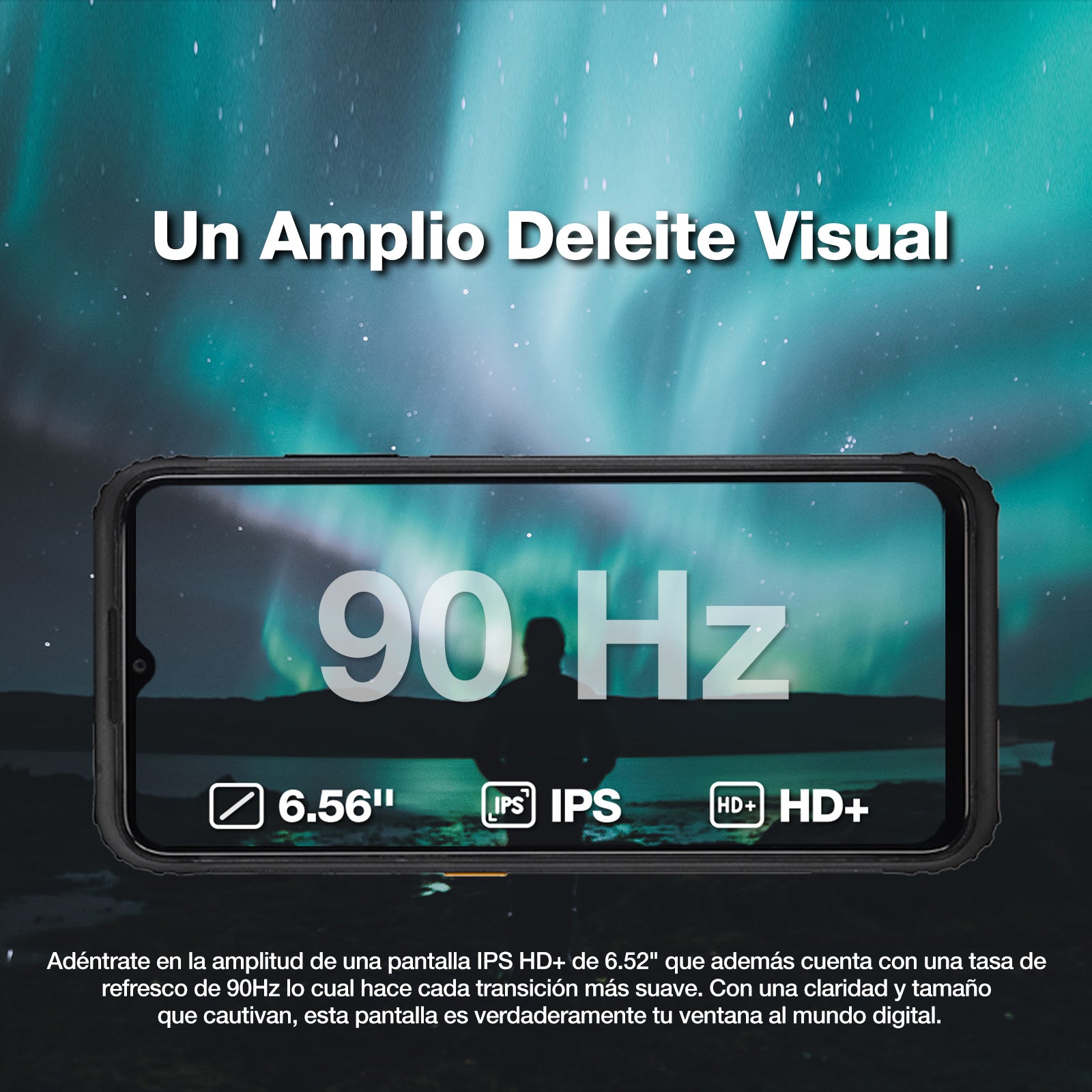 AGM H6 | Ultra-Fino| Rugerizado | Pantalla de 6.56 pulgadas a 90Hz | 8 GB de RAM + 8 GB de RAM Virtual Expandida + 256GB ROM | Android 13