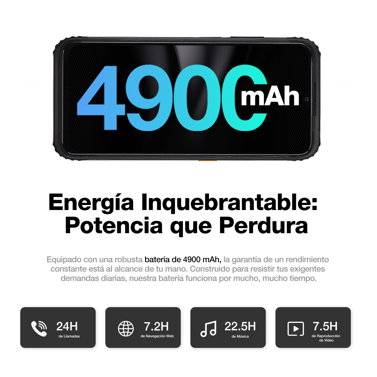 AGM H6 | Ultra-Fino| Rugerizado | Pantalla de 6.56 pulgadas a 90Hz | 8 GB de RAM + 8 GB de RAM Virtual Expandida + 256GB ROM | Android 13