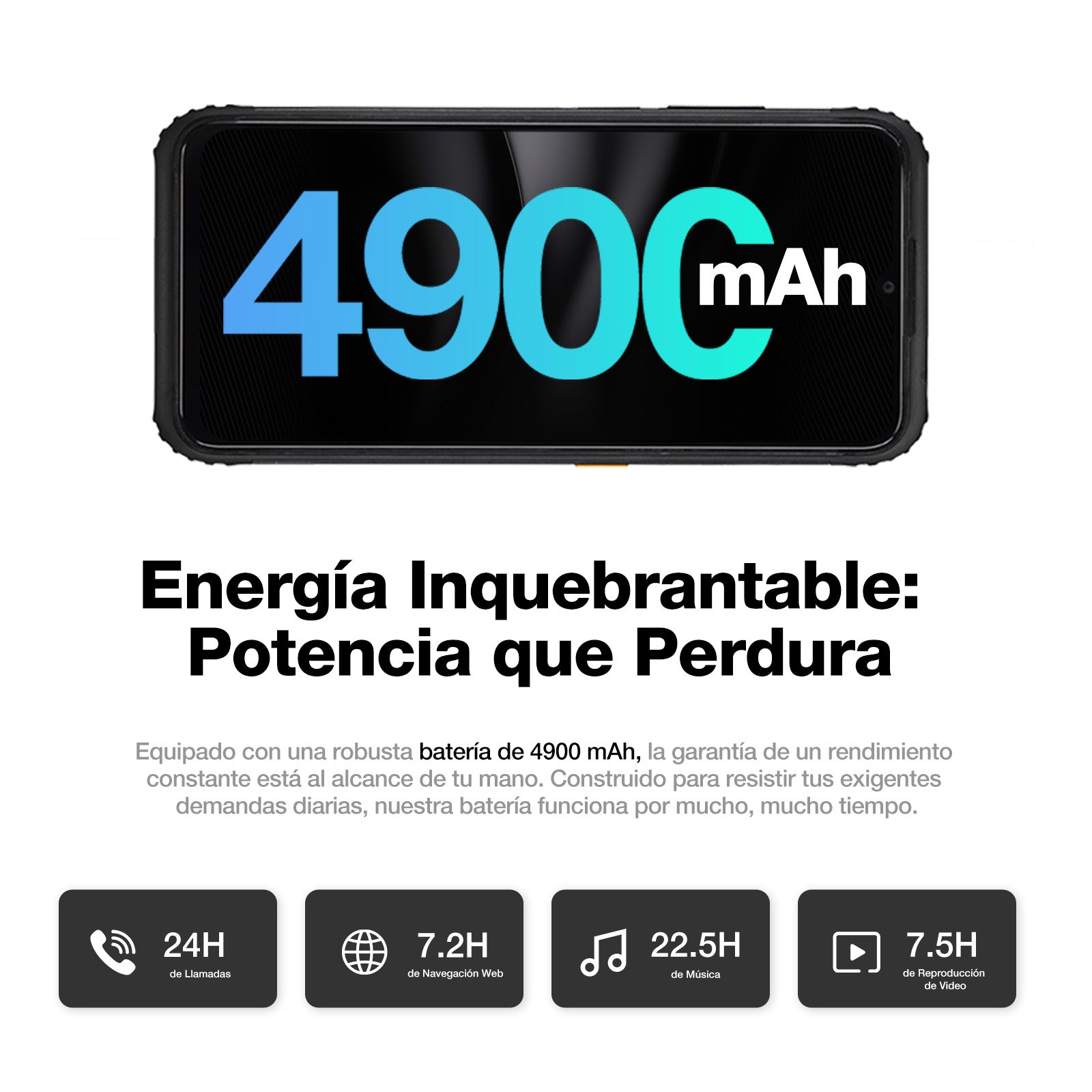 AGM H6 LITE | Ultradelgado | Resistente | Pantalla de 6.56 pulgadas a 90 Hz | 4 GB de RAM + 4 GB de RAM Virtual Expandida + 128GB ROM | Android 13