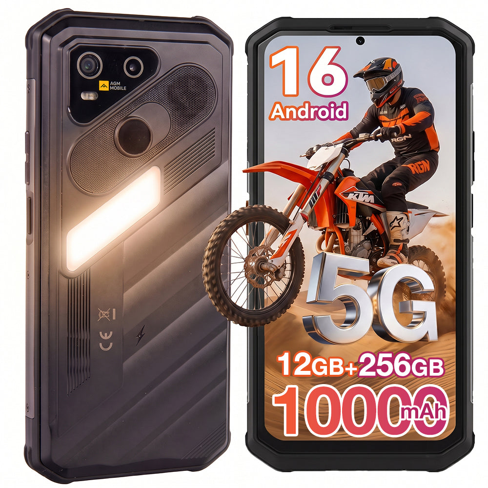 AGM X7 | Smartphone Robusto 5G | Batería de 10000mAh | Pantalla FHD+ de 120Hz | IP68/IP69K | Carga Inalámbrica | Android 16 | eSIM