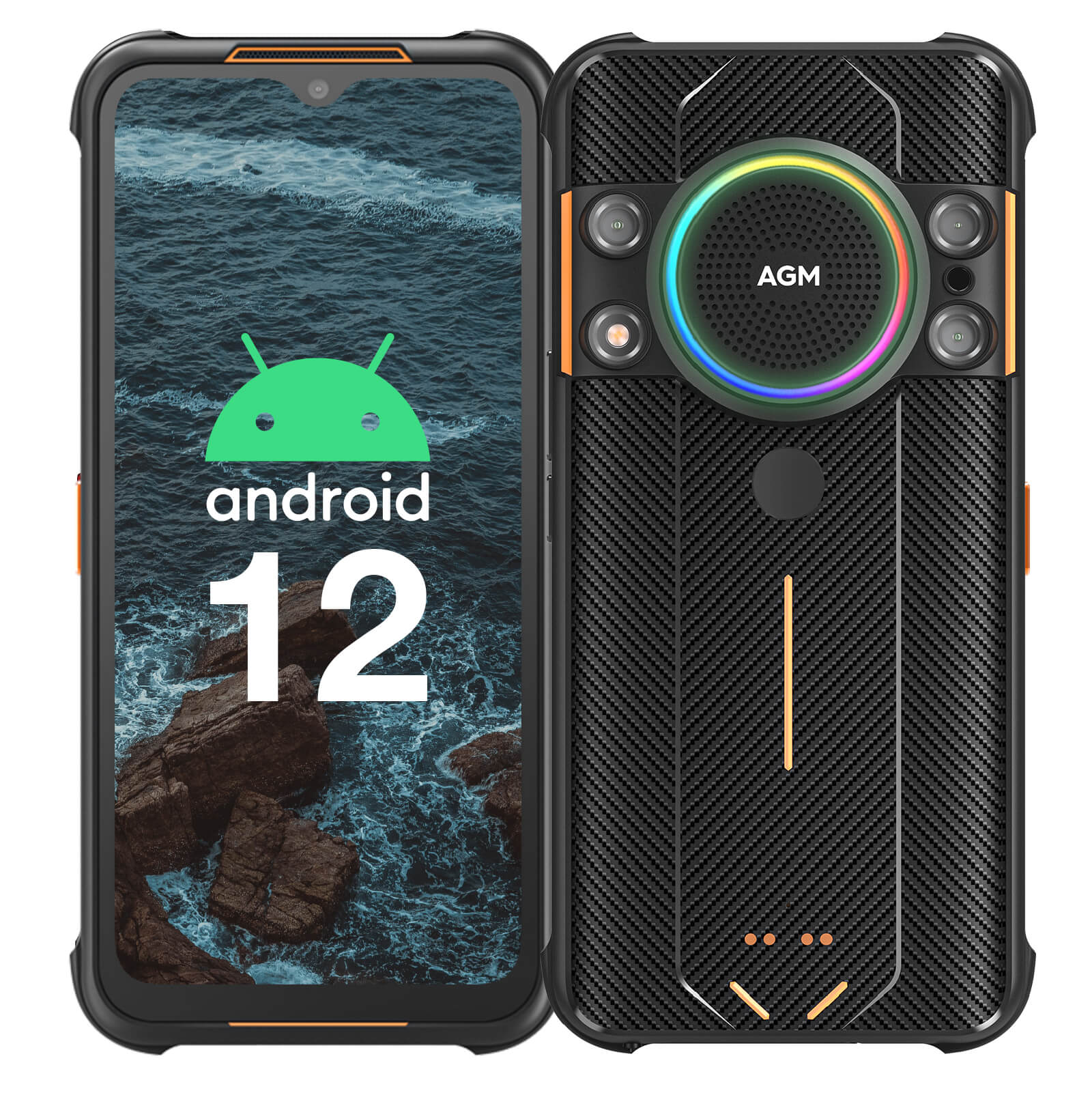 AGM H5 | Android 12 | Móvil resistente | Altavoz de 109dB |