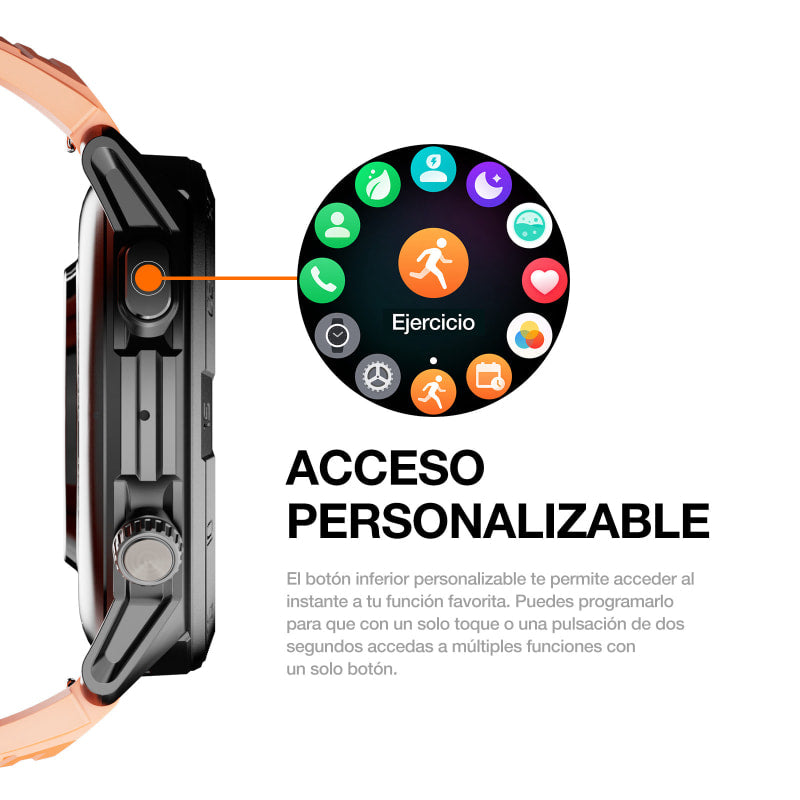 AGM Legion Pro | GPS | Mapas sin conexión | 5 ATM | Resistente al agua IP68 | 100+ modos deportivos | Smartwatch