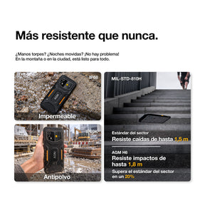 Preventa | AGM H6 Pro | Smartphone resistente y delgado | Pantalla HD+ de 6,56″ | Cámara de 50 MP | Batería de 5000 mAh | IP68/IP69K | Android 16 | NFC