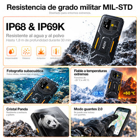 Preventa | AGM H6 Pro | Smartphone resistente y delgado | Pantalla HD+ de 6,56″ | Cámara de 50 MP | Batería de 5000 mAh | IP68/IP69K | Android 16 | NFC