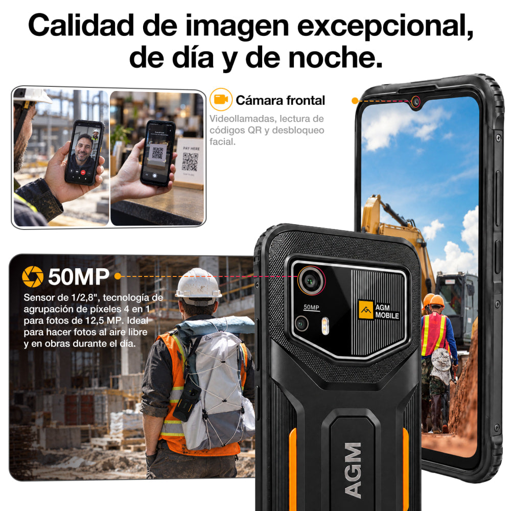 Preventa | AGM H6 Pro | Smartphone resistente y delgado | Pantalla HD+ de 6,56″ | Cámara de 50 MP | Batería de 5000 mAh | IP68/IP69K | Android 16 | NFC