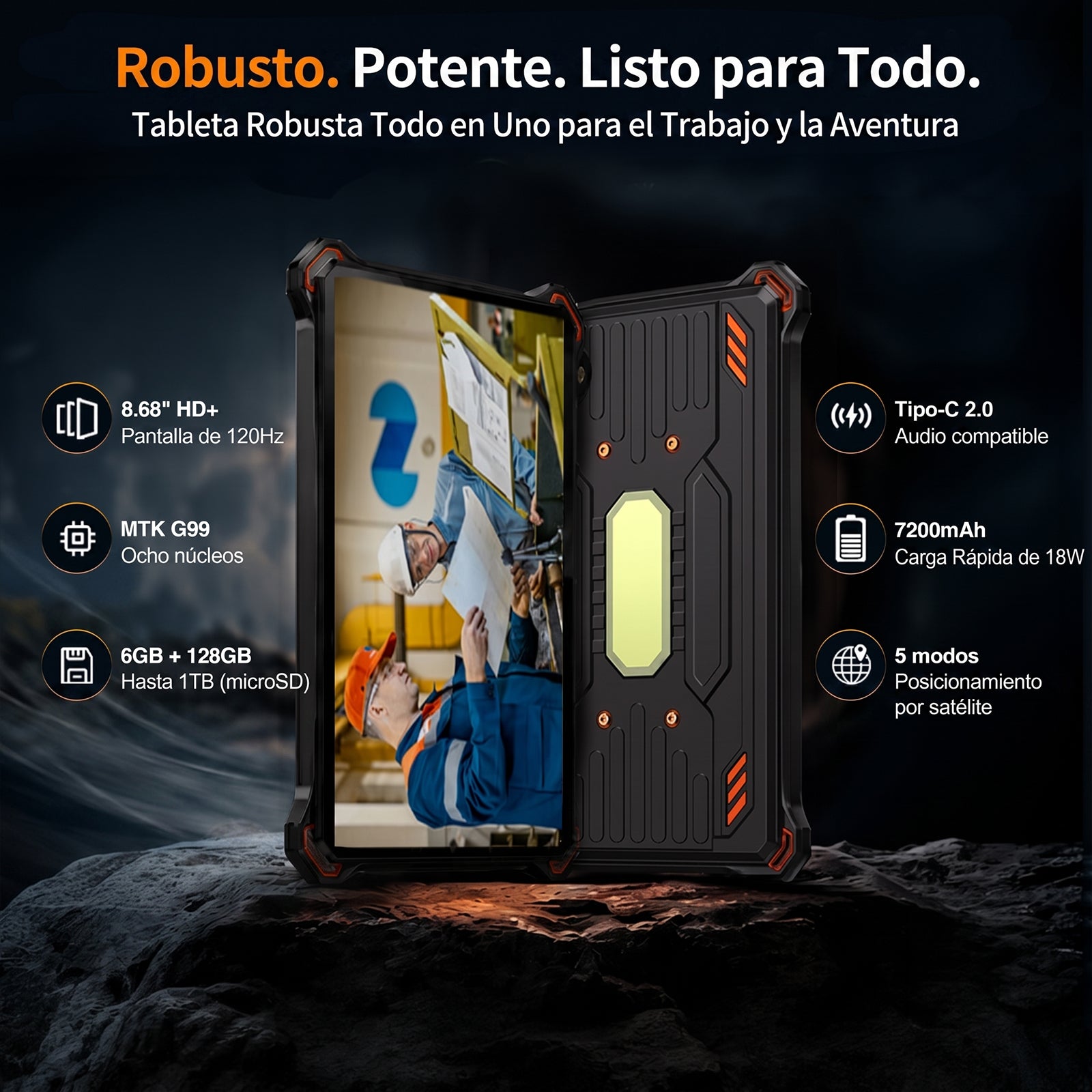 AGM PAD P3 | Tableta Robusta Compacta de 8.68″ | Helio G99 | IP68/IP69K | Resistente al Agua | Pantalla de 120Hz | eSIM | Android 16
