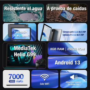 AGM PAD P1 | Tablet resistente 4G LTE | Potente chipset | Resistente al agua | Ligero | Gran pantalla 1200*2000 FHD | Batería grande | Android 13