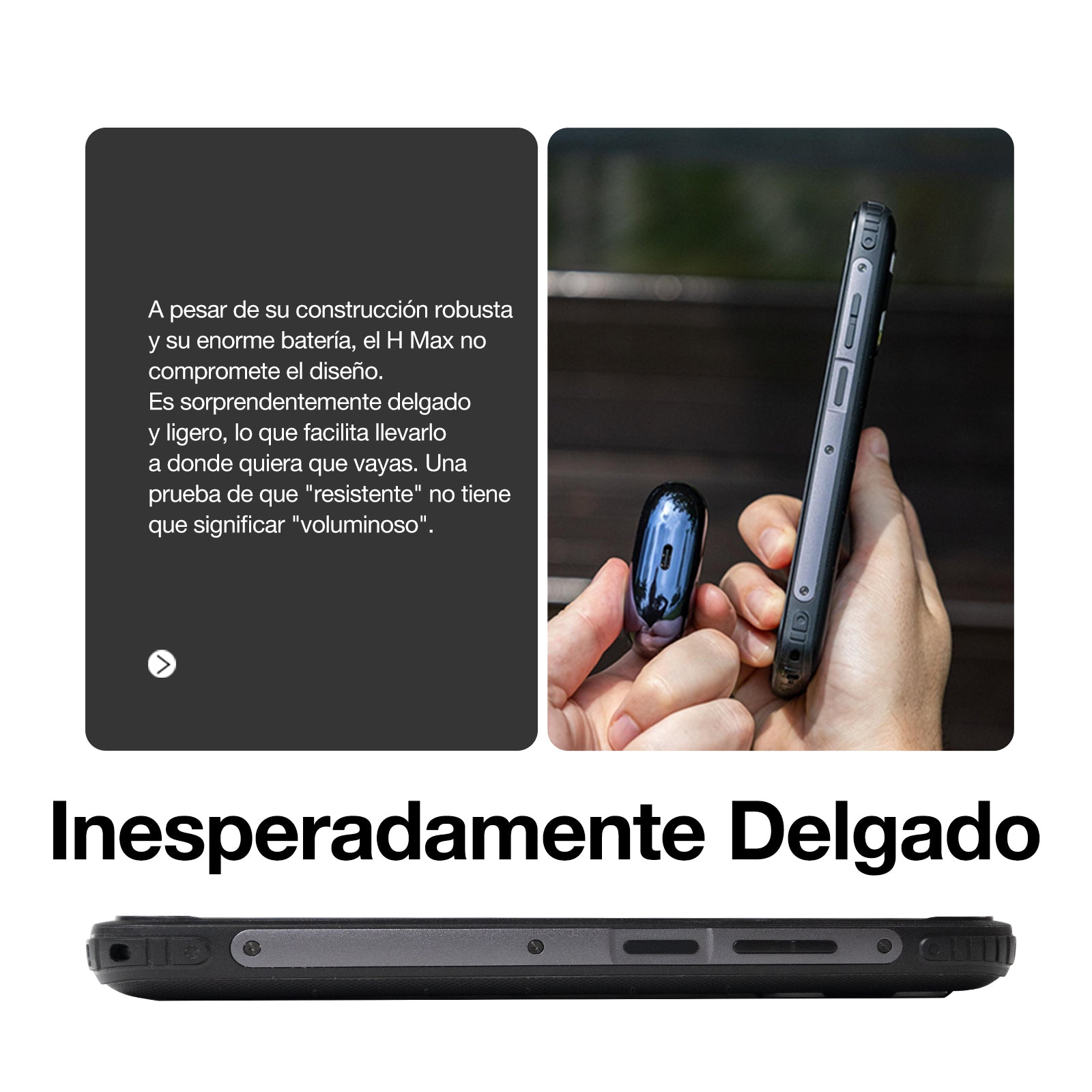 AGM H Max | Resistente | Batería de 10000 mAh | Ligero y Delgado | Pantalla de 90 Hz | Doble SIM 4G | Android 14