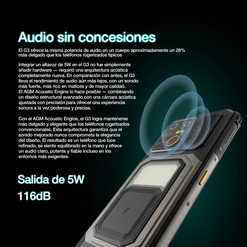 Preventa | AGM G3 | Teléfono Inteligente Resistente | 12GB+512GB | Batería 10000mAh | Cámara Frontal 50MP | Pantalla 120Hz | IP68 IP69K | Carga Inalámbrica