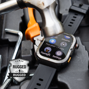 AGM Legion 3 | Smartwatch | Pantalla OLED | Batería de 500mAh | Llamadas por Bluetooth | Monitor de Frecuencia Cardíaca | Resistencia al Agua 5ATM | Linterna LED | Reloj Deportivo Robusto Cuadrado