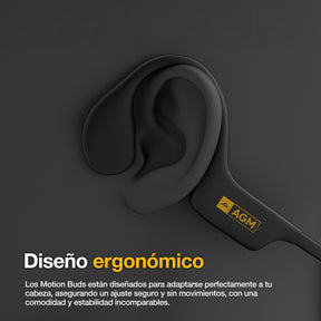 AGM Motion buds | IP68 Resistente al agua | Auriculares para entrenamiento de natación | Auriculares Bluetooth | Auriculares inalámbricos de conducción ósea