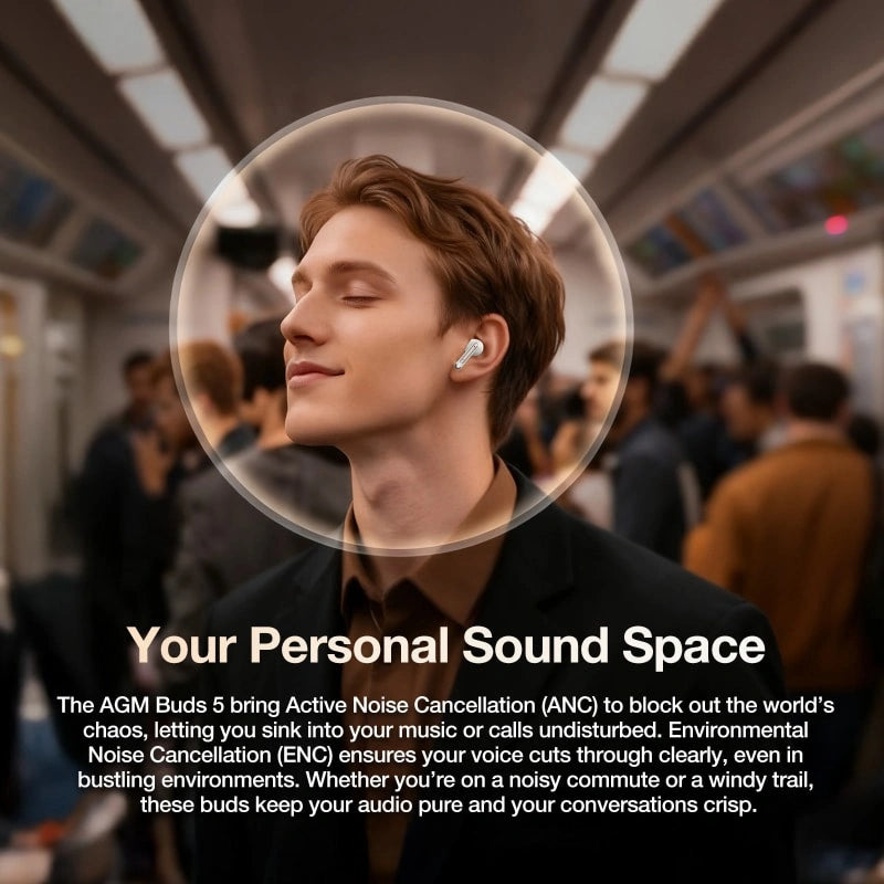 AGM BUDS 5 | ANC + ENC | 30h de reproducción | IPX4 | Control táctil