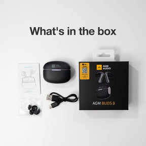AGM Buds 8 | Sonido de rango completo de 13mm | ANC de -25dB | 6H de reproducción | Resistencia al agua IPX4