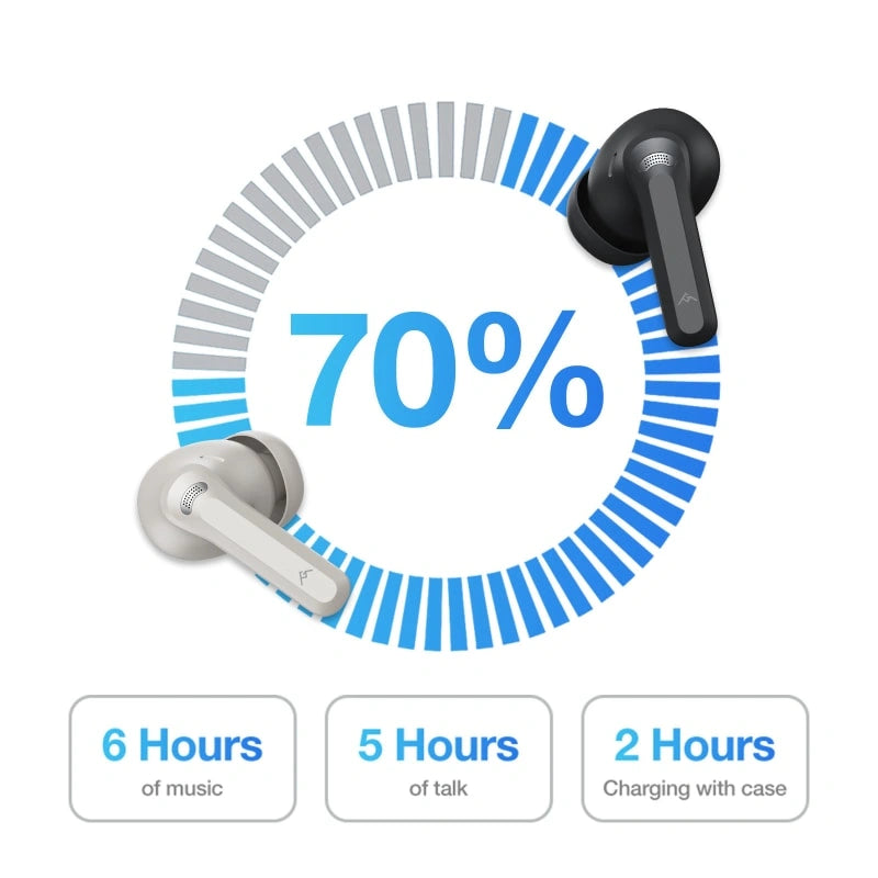 AGM Buds 9 | Estuche de carga con pantalla táctil | Sonido de rango completo de 13mm | ANC de -25dB | Resistencia al agua IPX4