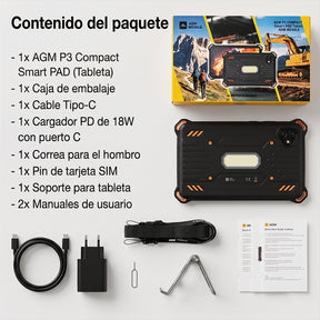 AGM PAD P3 | Tableta Robusta Compacta de 8.68″ | Helio G99 | IP68/IP69K | Resistente al Agua | Pantalla de 120Hz | eSIM | Android 16