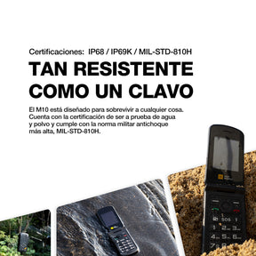 AGM M10｜Alertas LED inteligentes｜Doble SIM｜Llamada SOS｜Altavoz de alto decibelio