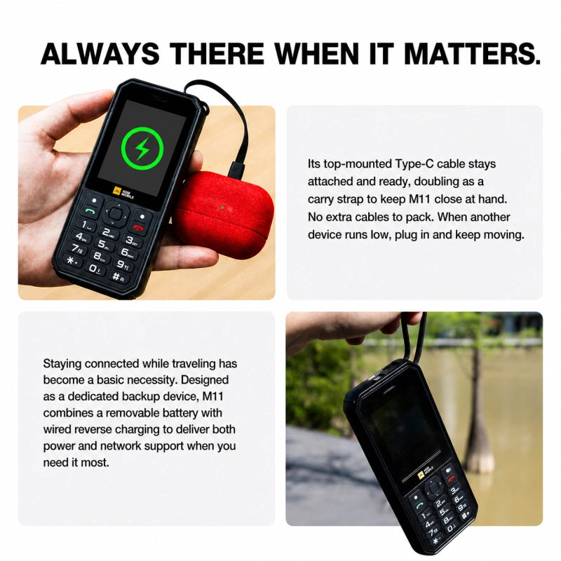 Preventa | AGM M11 | Teléfono MiFi 4G｜Hotspot Wi-Fi portátil｜Batería de 4000 mAh｜Resistente al agua IP68/IP69K｜Carga inversa por cable｜Radio FM｜Conector de 3,5 mm