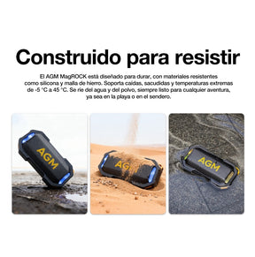 Altavoz Bluetooth Magnético AGM MAG ROCK | Resistente al Agua IPX7 | Flotante | Sonido Potente 8W | Luces RGB para Fiestas