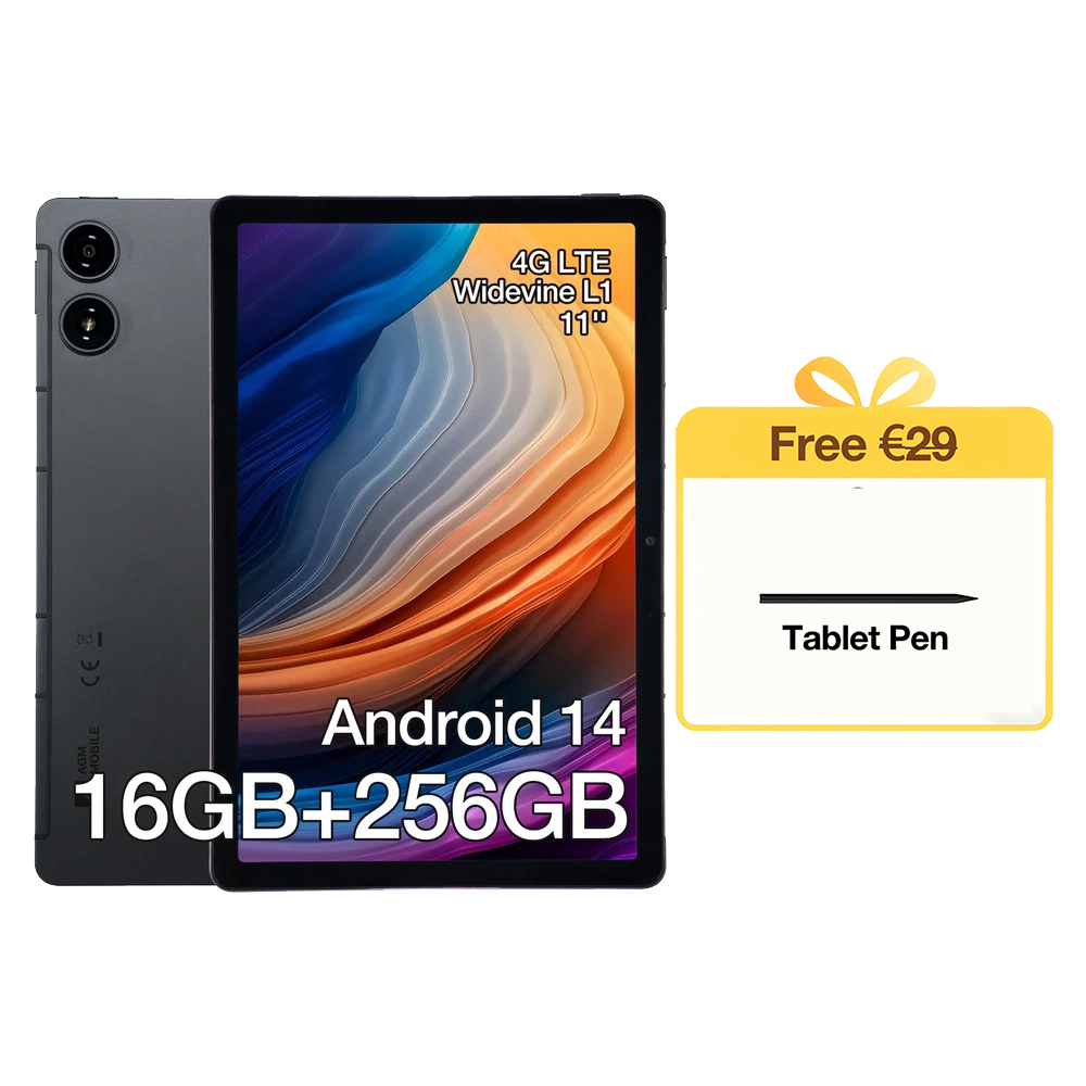 AGM PAD P2 | 4G LTE | Ligero y Delgado | Widevine L1 | Chipset Potente | Android 14