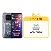 AGM X6 Phantom | Apariencia transparente | Elegante | Smartphone resistente Octa-Core 5G | Detección de temperatura multi-escena | Botón lateral personalizable | Cámara principal de 50MP | Android 14