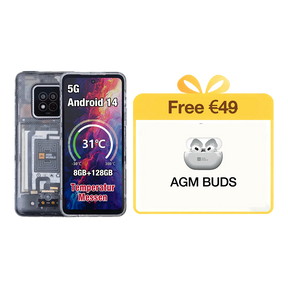 AGM X6 Phantom | Apariencia transparente | Elegante | Smartphone resistente Octa-Core 5G | Detección de temperatura multi-escena | Botón lateral personalizable | Cámara principal de 50MP | Android 14