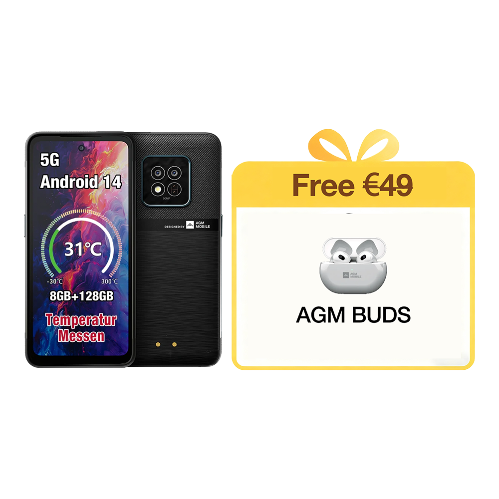 AGM X6 Phantom | Apariencia transparente | Elegante | Smartphone resistente Octa-Core 5G | Detección de temperatura multi-escena | Botón lateral personalizable | Cámara principal de 50MP | Android 14