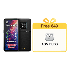 AGM X6 Phantom | Apariencia transparente | Elegante | Smartphone resistente Octa-Core 5G | Detección de temperatura multi-escena | Botón lateral personalizable | Cámara principal de 50MP | Android 14