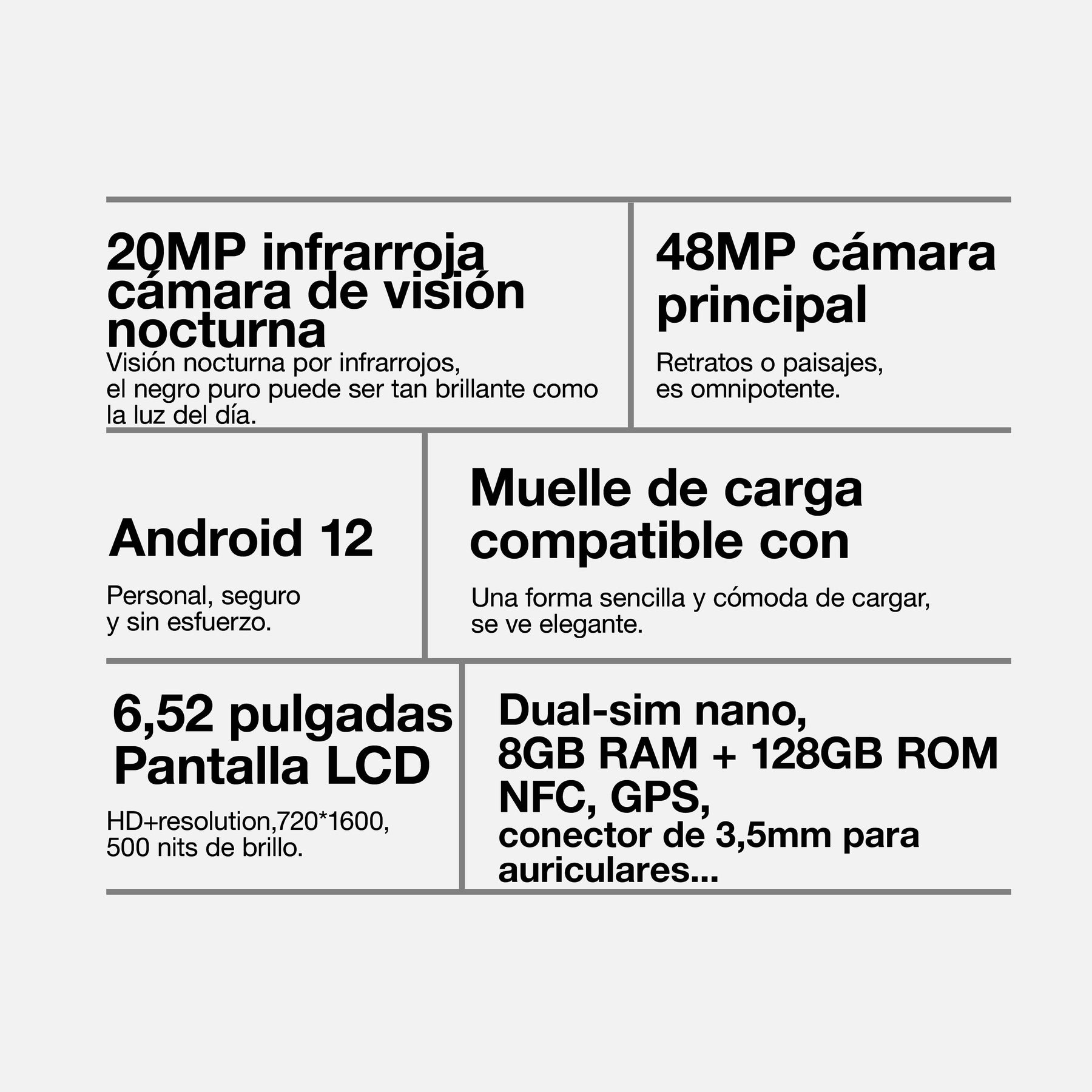 AGM H5 Pro | Android 12 | Altavoz 3.5W 109dB | Media Tek Helio G85